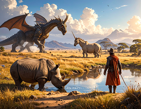 Resonance hybrid analogy of rhinoceros, dragon and unicorn.